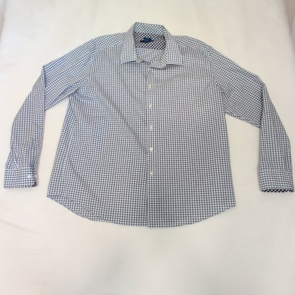 Egara XXL Blue Check Button-Down Shirt - Picture 2 of 5